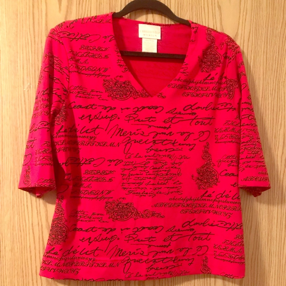 *BRAND NEW* Large red and black pullover knit top.